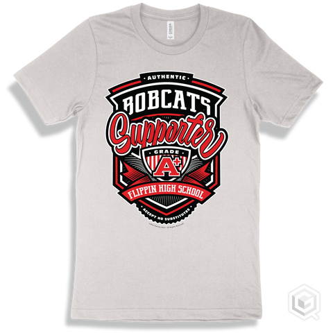 Bobcat White T-shirt - Authentic Grade A Plus Flippin High School Bobcats Supporter Design