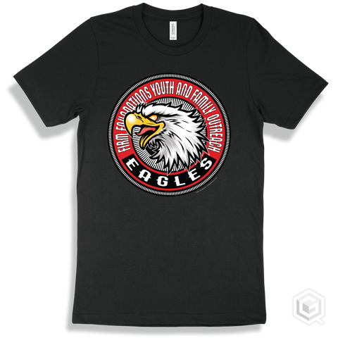 Firm Foundations Youth and Family Outreach Eagles Black T-Shirt - Mascot Circle Design