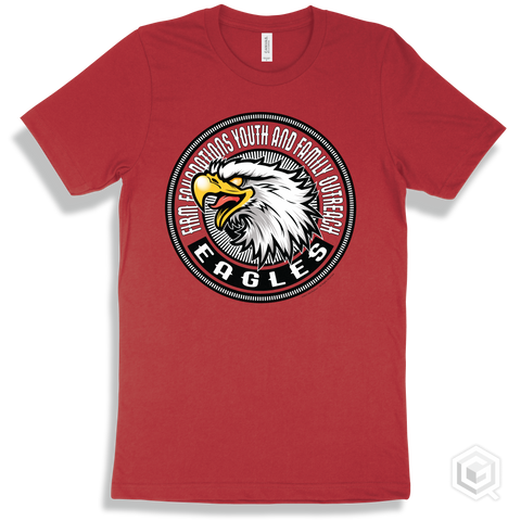 Firm Foundations Youth and Family Outreach Eagles Red T-Shirt - Mascot Circle Design