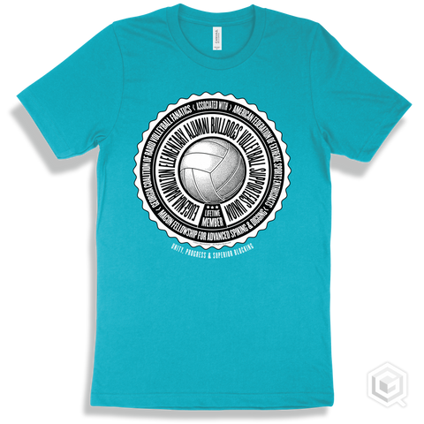 Eugenia Hamilton Elementary Alumni Bulldogs Volleyball Supporters Union Design - Turquoise T-shirt