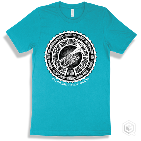 Eugenia Hamilton Elementary Alumni Bulldogs Marching Band Supporters Union Design - Turquoise T-shirt