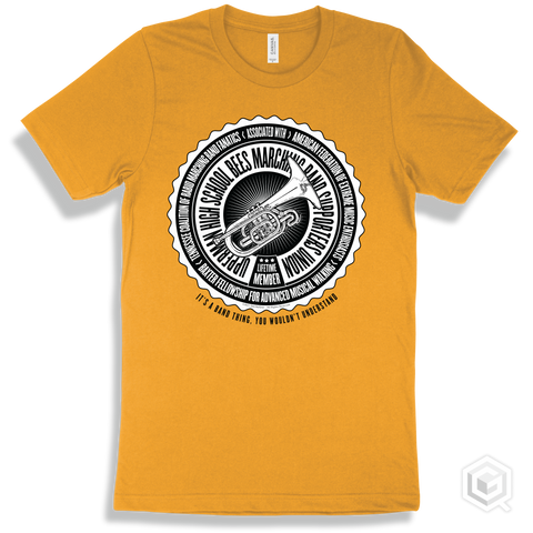 Upperman High School Bees Marching Band Supporters Union Design - Gold T-shirt