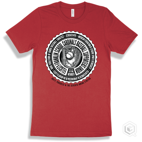 Felicity-Franklin School Cardinals Baseball Supporters Union Design - Red T-shirt