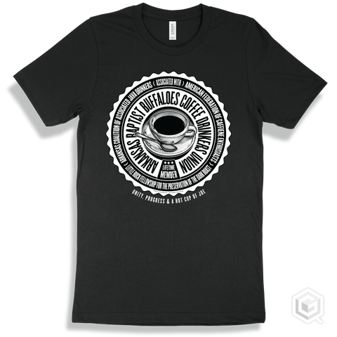 Arkansas Baptist Buffaloes Coffee Drinkers Union Design - Black T-shirt
