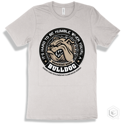 Eugenia Hamilton Elementary Alumni Bulldogs White T-Shirt - Hard To Be Humble Marching Band Design