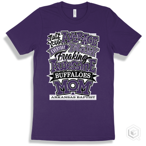 Buffalo Team Purple T-shirt - Just Your Average Arkansas Baptist Buffaloes Mom Design