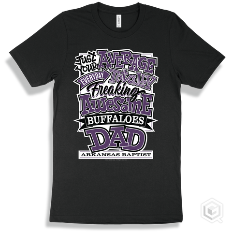 Buffalo Black T-shirt - Just Your Average Arkansas Baptist Buffaloes Dad Design