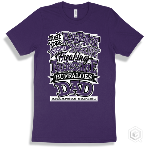Buffalo Team Purple T-shirt - Just Your Average Arkansas Baptist Buffaloes Dad Design