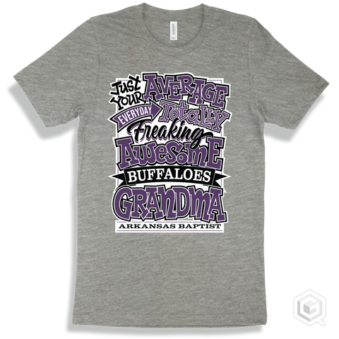 Buffalo Athletic Heather T-shirt - Just Your Average Arkansas Baptist Buffaloes Grandma Design