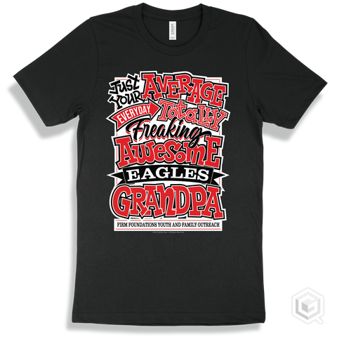 Eagle Black T-shirt - Just Your Average Firm Foundations Youth and Family Outreach Eagles Grandpa Design