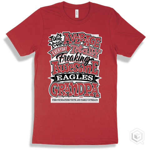 Eagle Red T-shirt - Just Your Average Firm Foundations Youth and Family Outreach Eagles Grandpa Design