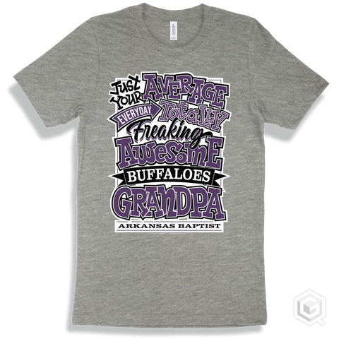 Buffalo Athletic Heather T-shirt - Just Your Average Arkansas Baptist Buffaloes Grandpa Design
