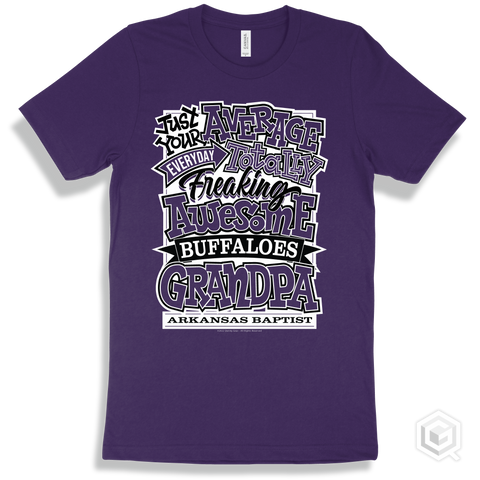 Buffalo Team Purple T-shirt - Just Your Average Arkansas Baptist Buffaloes Grandpa Design