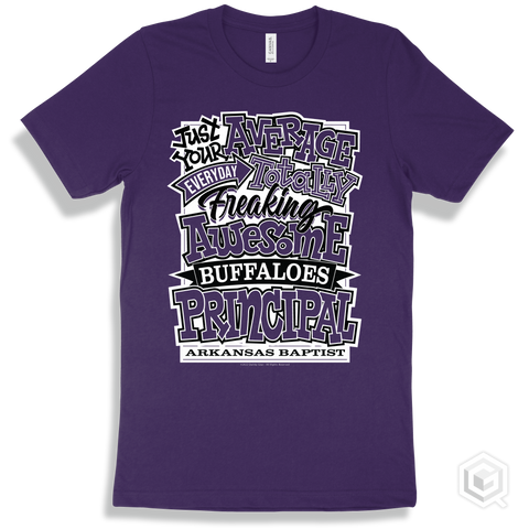 Buffalo Team Purple T-shirt - Just Your Average Arkansas Baptist Buffaloes Principal Design