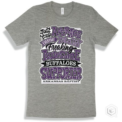 Buffalo Athletic Heather T-shirt - Just Your Average Arkansas Baptist Buffaloes Supporter Design