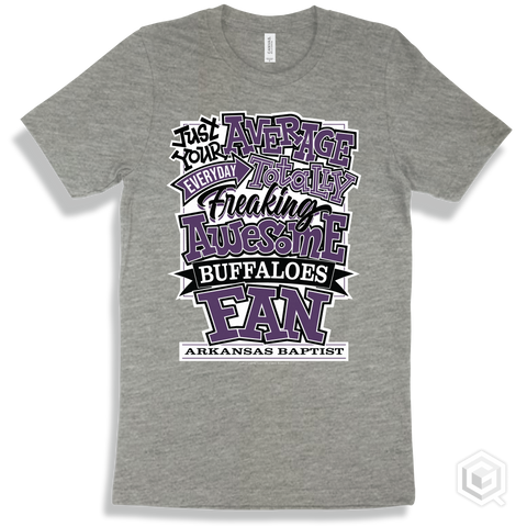 Buffalo Athletic Heather T-shirt - Just Your Average Arkansas Baptist Buffaloes Fan Design