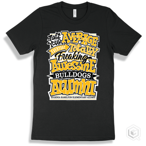 Bulldog Black T-shirt - Just Your Average Eugenia Hamilton Elementary Alumni Bulldogs Alumni Design