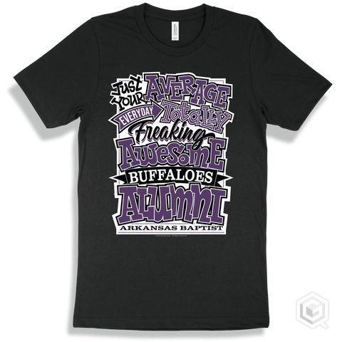Buffalo Black T-shirt - Just Your Average Arkansas Baptist Buffaloes Alumni Design