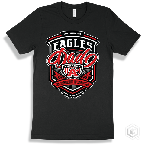 Eagle Black T-shirt - Authentic Grade A Plus Firm Foundations Youth and Family Outreach Eagles Dad Design