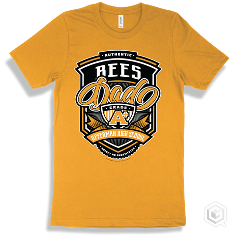 Bee Gold T-shirt - Authentic Grade A Plus Upperman High School Bees Dad Design