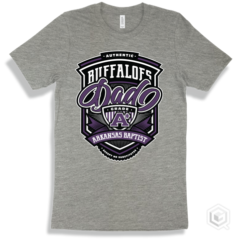 Buffalo Athletic Heather T-shirt - Authentic Grade A Plus Arkansas Baptist Buffaloes Dad Design