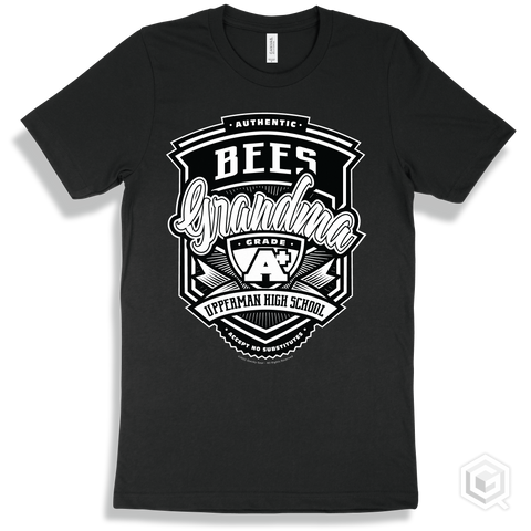 Bee Black T-shirt - Authentic Grade A Plus Upperman High School Bees Grandma Design