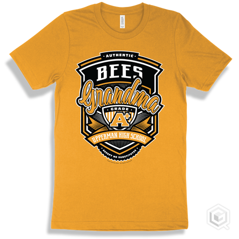 Bee Gold T-shirt - Authentic Grade A Plus Upperman High School Bees Grandma Design