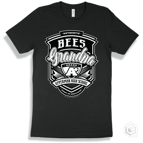 Bee Black T-shirt - Authentic Grade A Plus Upperman High School Bees Grandpa Design