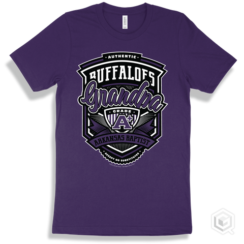 Buffalo Team Purple T-shirt - Authentic Grade A Plus Arkansas Baptist Buffaloes Grandpa Design