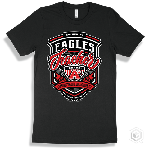 Eagle Black T-shirt - Authentic Grade A Plus Firm Foundations Youth and Family Outreach Eagles Teacher Design