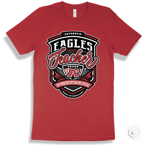 Eagle Red T-shirt - Authentic Grade A Plus Firm Foundations Youth and Family Outreach Eagles Teacher Design