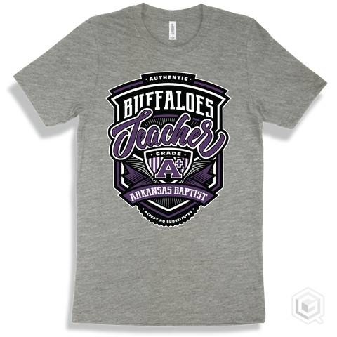 Buffalo Athletic Heather T-shirt - Authentic Grade A Plus Arkansas Baptist Buffaloes Teacher Design