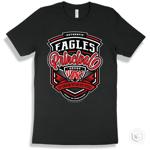 Eagle Black T-shirt - Authentic Grade A Plus Firm Foundations Youth and Family Outreach Eagles Principal Design