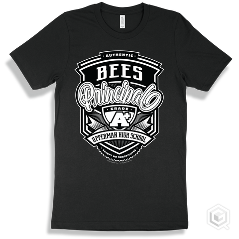 Bee Black T-shirt - Authentic Grade A Plus Upperman High School Bees Principal Design