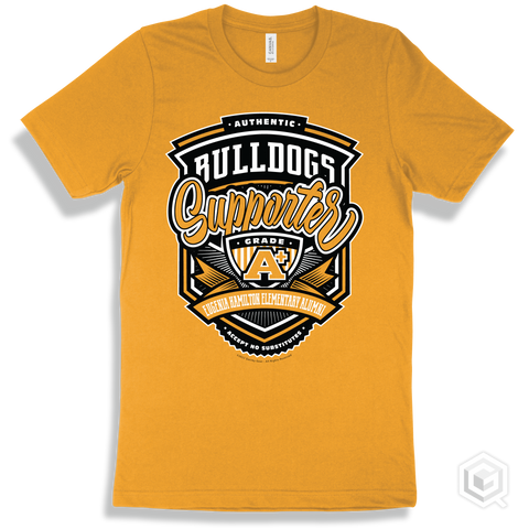 Bulldog Gold T-shirt - Authentic Grade A Plus Eugenia Hamilton Elementary Alumni Bulldogs Supporter Design