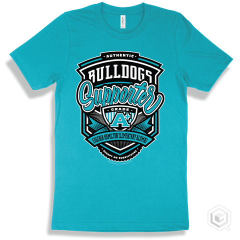 Bulldog Turquoise T-shirt - Authentic Grade A Plus Eugenia Hamilton Elementary Alumni Bulldogs Supporter Design