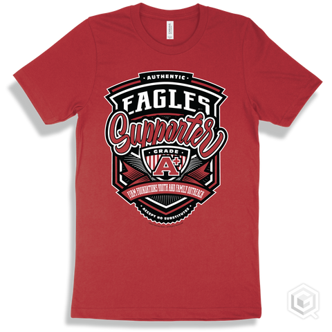 Eagle Red T-shirt - Authentic Grade A Plus Firm Foundations Youth and Family Outreach Eagles Supporter Design