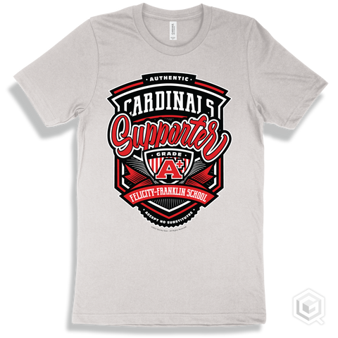 Cardinal White T-shirt - Authentic Grade A Plus Felicity-Franklin School Cardinals Supporter Design