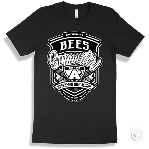 Bee Black T-shirt - Authentic Grade A Plus Upperman High School Bees Supporter Design