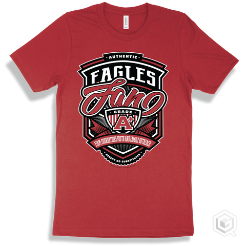 Eagle Red T-shirt - Authentic Grade A Plus Firm Foundations Youth and Family Outreach Eagles Fan Design