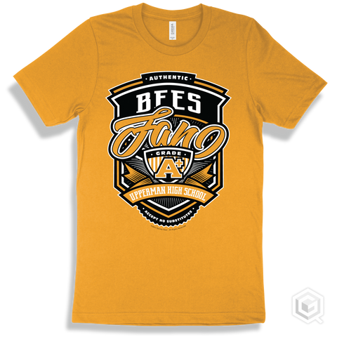 Bee Gold T-shirt - Authentic Grade A Plus Upperman High School Bees Fan Design