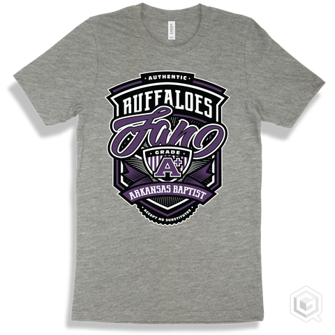 Buffalo Athletic Heather T-shirt - Authentic Grade A Plus Arkansas Baptist Buffaloes Fan Design