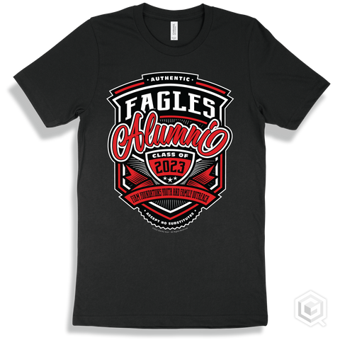 Eagle Black T-shirt - Authentic Grade A Plus Firm Foundations Youth and Family Outreach Eagles Alumni Design
