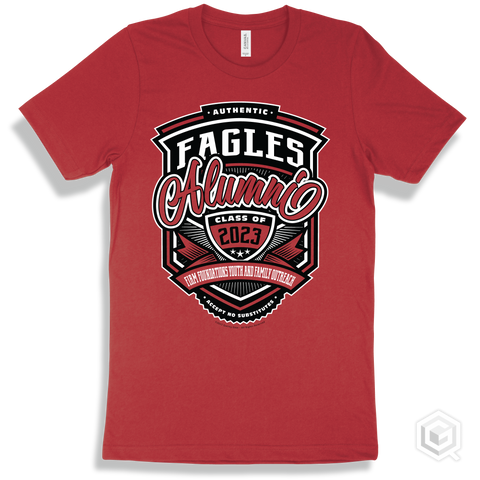 Eagle Red T-shirt - Authentic Grade A Plus Firm Foundations Youth and Family Outreach Eagles Alumni Design