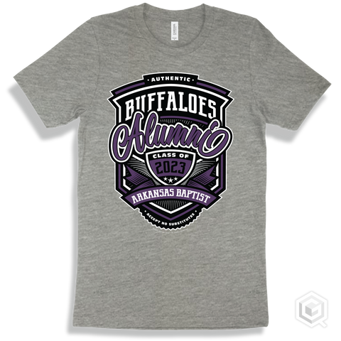 Buffalo Athletic Heather T-shirt - Authentic Grade A Plus Arkansas Baptist Buffaloes Alumni Design