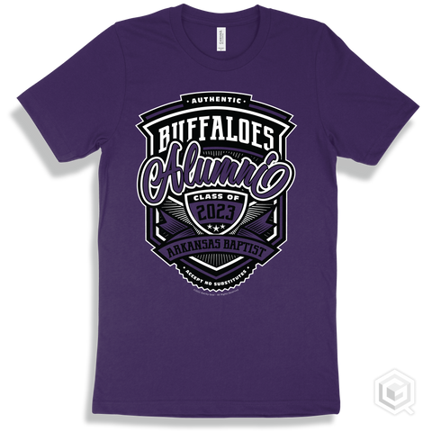 Buffalo Team Purple T-shirt - Authentic Grade A Plus Arkansas Baptist Buffaloes Alumni Design