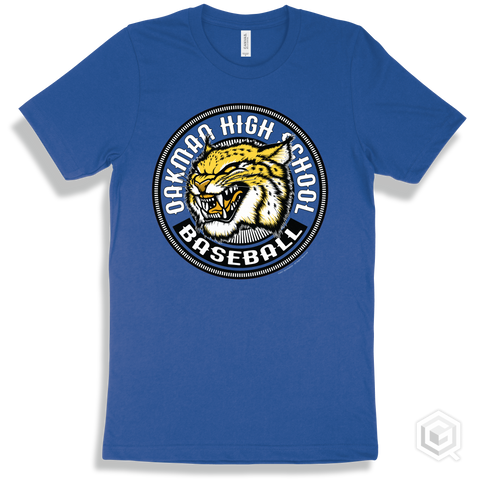 Oakman High School Wildcats True Royal T-Shirt - Mascot Circle Baseball Design