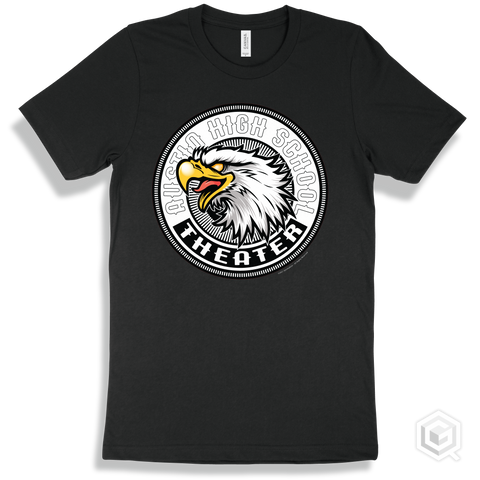 Austin High School Eagles Black T-Shirt - Mascot Circle Theater Design