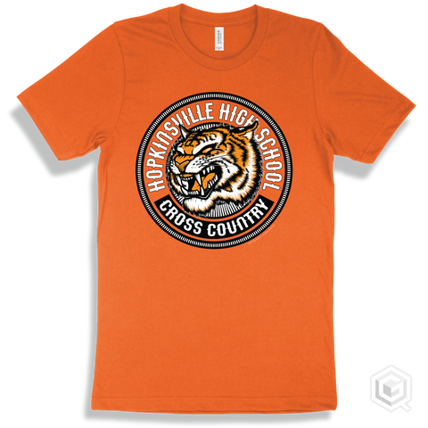 Hopkinsville High School Tigers Orange T-Shirt - Mascot Circle Cross Country Design