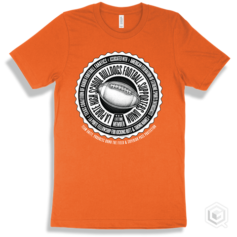 La Porte High School Bulldogs Football Supporters Union Design - Orange T-shirt